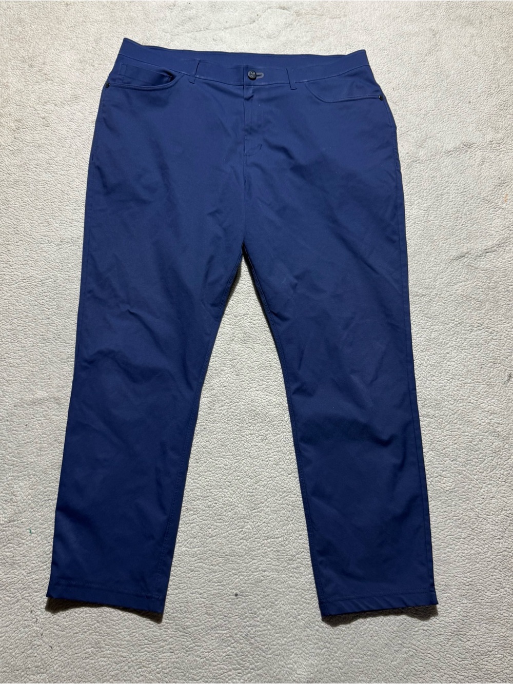 Public Rec Pants Mens 36 Workday Mid Rise Dress Slacks Navy Blue Meas 36x27.5